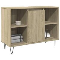 Badeværelsesskab 80x33x60 cm konstrueret træ sonoma-eg