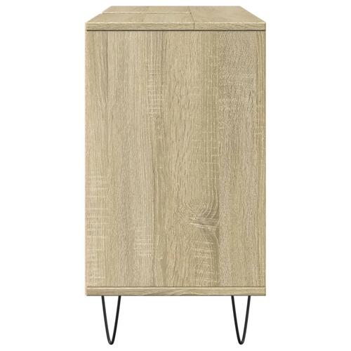 Badeværelsesskab 80x33x60 cm konstrueret træ sonoma-eg