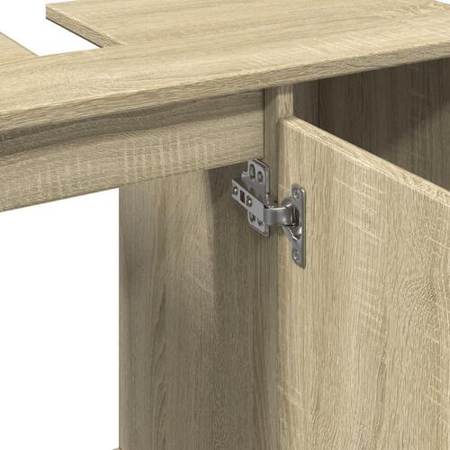 Badeværelsesskab 80x33x60 cm konstrueret træ sonoma-eg