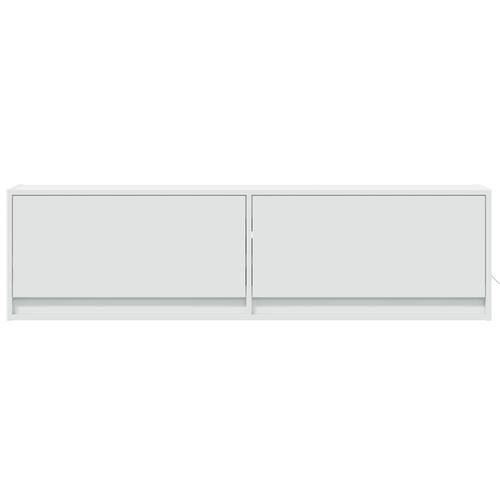 Væghængt tv-bord med LED-lys 140x31x38 cm hvid