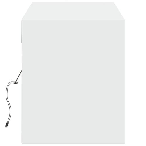 Væghængt tv-bord med LED-lys 140x31x38 cm hvid