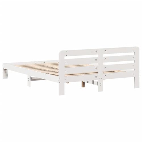 Sengeramme uden madras 140x200 cm massivt fyrretræ hvid
