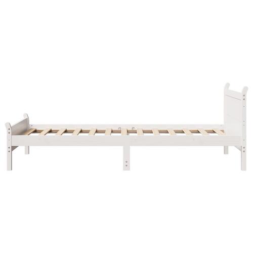 Sengeramme uden madras 75x190 cm massivt fyrretræ hvid