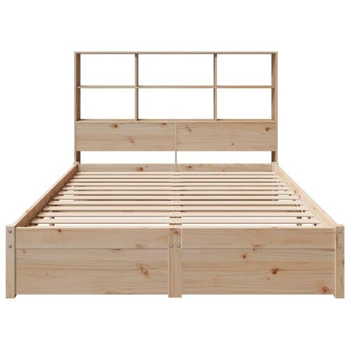 Seng med reol uden madras 120x200 cm massivt fyrretræ
