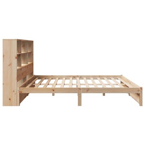Seng med reol uden madras 120x200 cm massivt fyrretræ