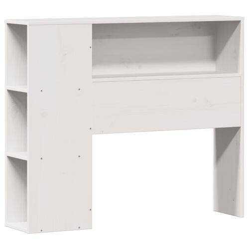 Seng med reol uden madras 75x190 cm massivt fyrretræ hvid
