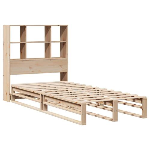 Seng med reol uden madras 100x200 cm massivt træ