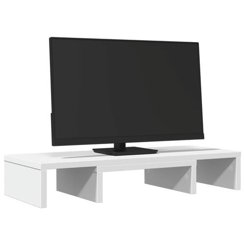 Skærmholder 60x24x10,5 cm justerbar konstrueret træ hvid