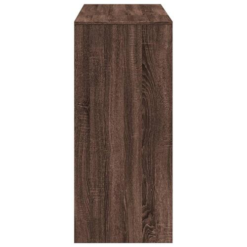 Barbord med hylde 124x46x103,5 cm konstrueret træ brun egetræ