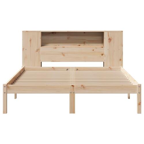 Seng med reol uden madras 120x190 cm massivt fyrretræ