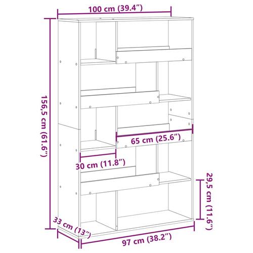 Rumdeler 100x33x156,5 cm konstrueret træ sort