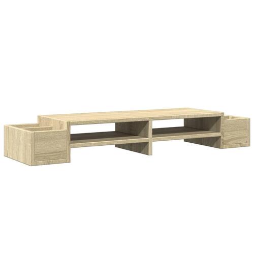 Skærmholder med opbevaring 100x27x15 cm konstrueret træ