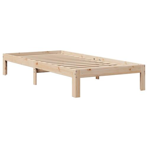 Seng med reol uden madras 90x200 cm massivt fyrretræ
