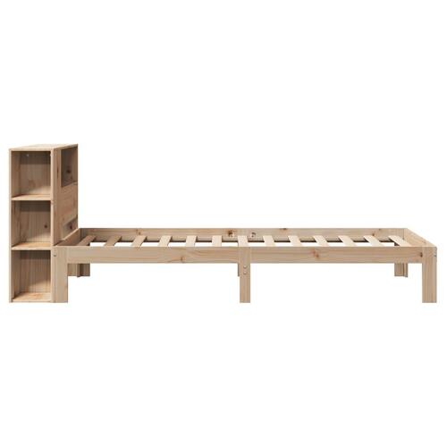Seng med reol uden madras 90x200 cm massivt fyrretræ