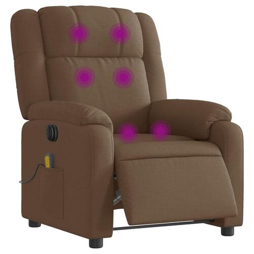 Eldrevet massagestol stof brun