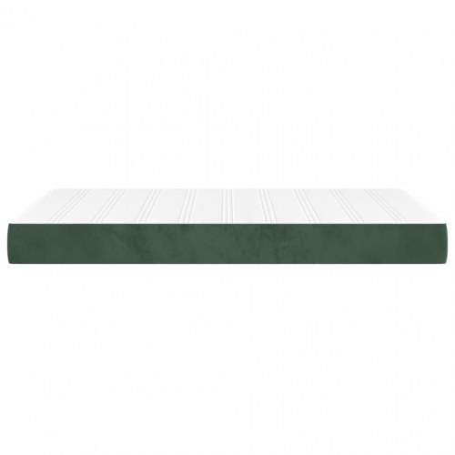 Springmadras med pocketfjedre - medium 120×220×20 cm, fløjl mørkegrøn