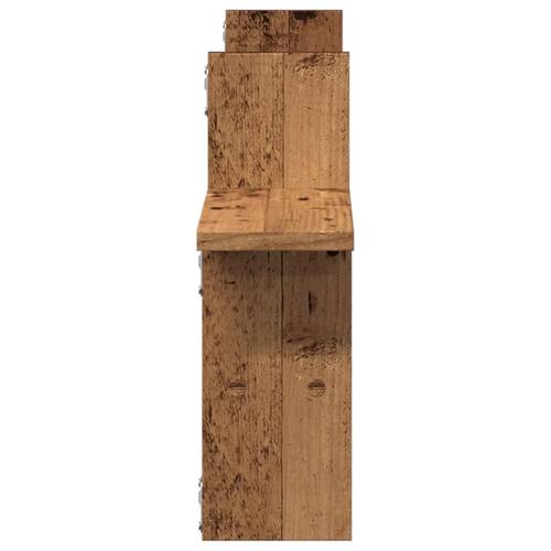 Væghylder 2 stk. 38x12x38 cm konstrueret træ gammelt træ-look