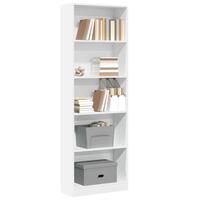 Bogreol 60x24x176 cm konstrueret træ hvid