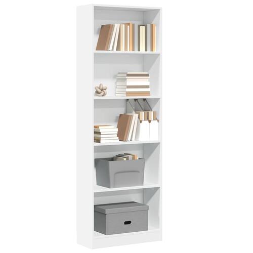 Bogreol 60x24x176 cm konstrueret træ hvid