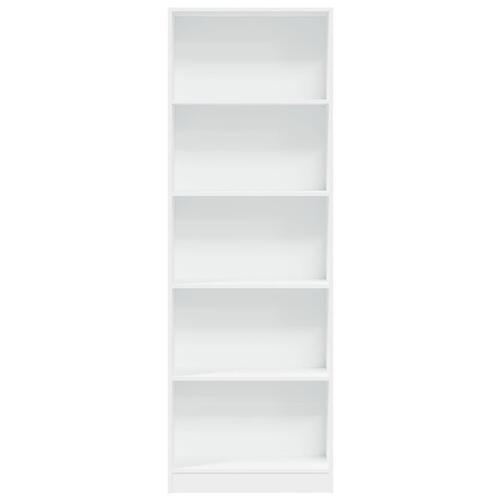 Bogreol 60x24x176 cm konstrueret træ hvid