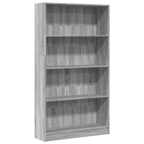 Bogreol 80x24x143 cm konstrueret træ grå sonoma-eg