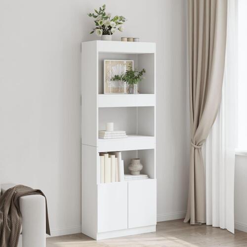 Højskab 63x33x180 cm konstrueret træ hvid