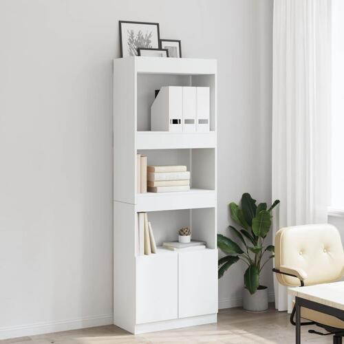 Højskab 63x33x180 cm konstrueret træ hvid
