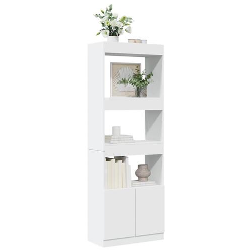 Højskab 63x33x180 cm konstrueret træ hvid