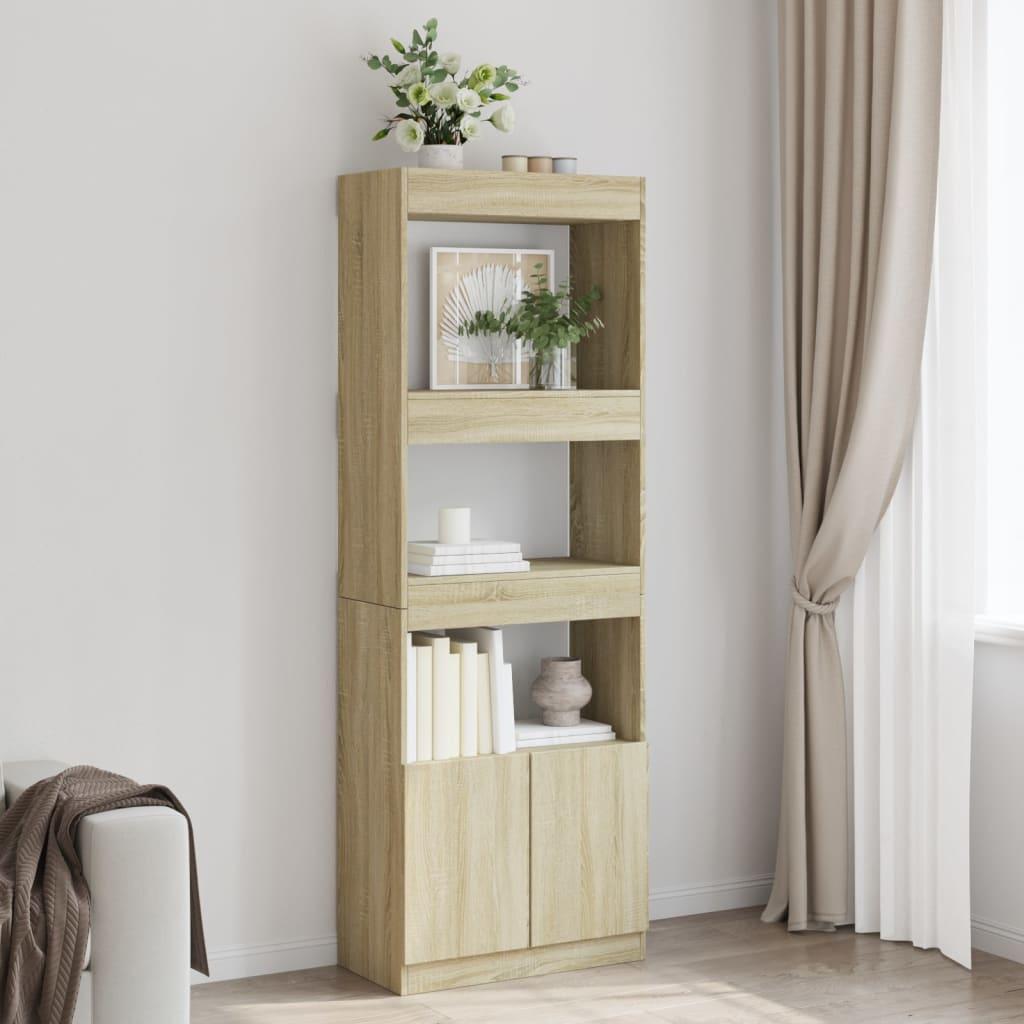 Højskab 63x33x180 cm konstrueret træ sonoma-eg