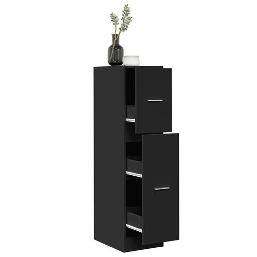 Apotekerskab 30x41x118 cm konstrueret træ sort