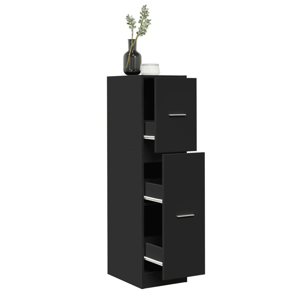 Apotekerskab 30x41x118 cm konstrueret træ sort