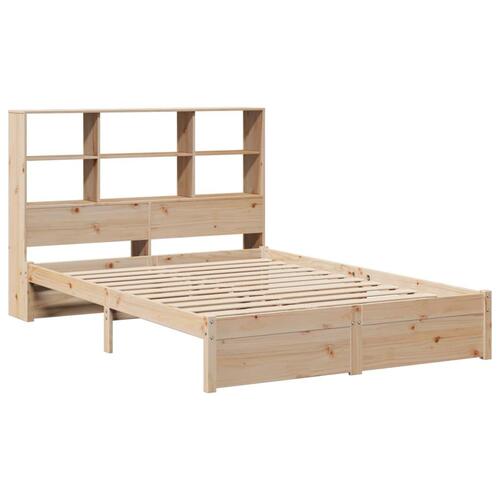 Seng med reol uden madras 160x200 cm massivt fyrretræ