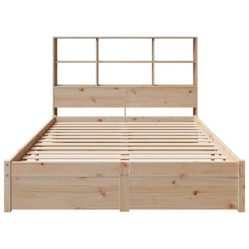 Seng med reol uden madras 160x200 cm massivt fyrretræ