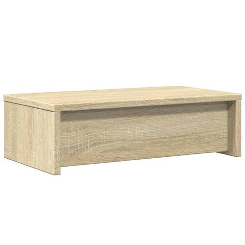 Skærmholder med skuffer 50x27x15 cm konstrueret træ sonoma-eg
