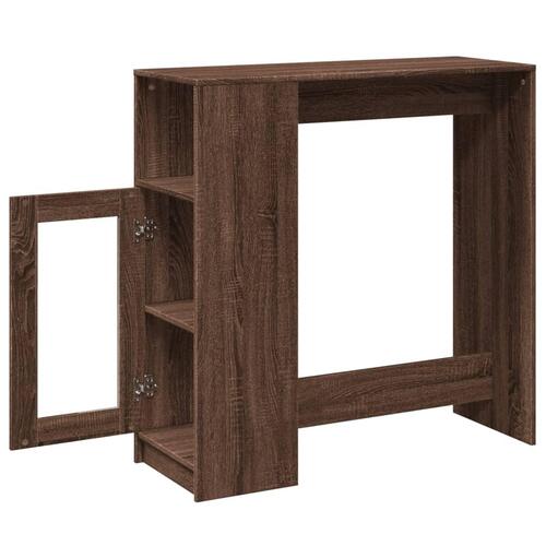 Barbord m. stativer 101x40x103,5 cm konstrueret træ brun egetræ