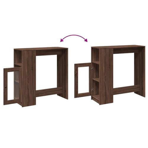 Barbord m. stativer 101x40x103,5 cm konstrueret træ brun egetræ