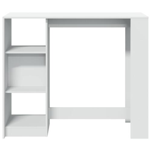 Barbord med hylde 124x46x103,5 cm konstrueret træ hvid
