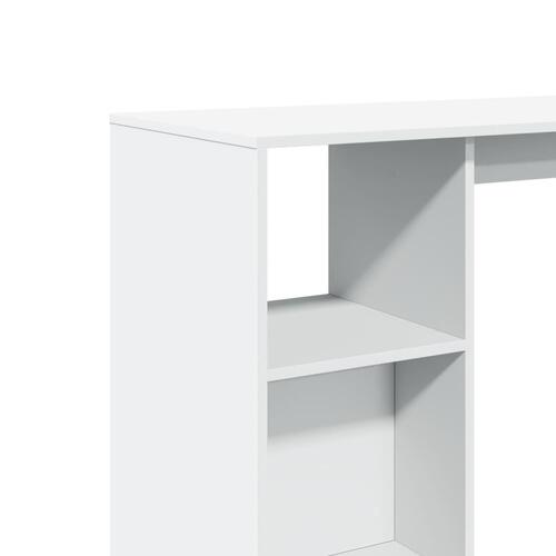Barbord med hylde 124x46x103,5 cm konstrueret træ hvid