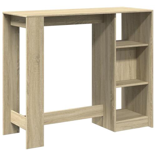 Barbord med hylde 124x46x103,5 cm konstrueret træ sonoma-eg