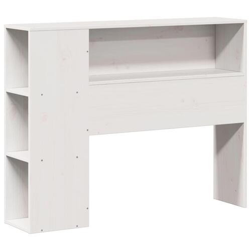 Seng med reol uden madras 90x190 cm massivt fyrretræ hvid
