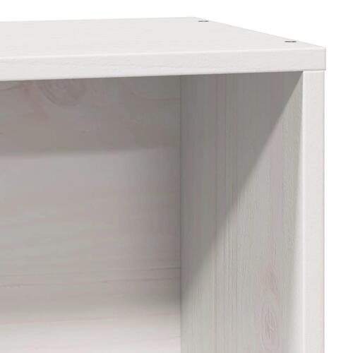 Seng med reol uden madras 90x190 cm massivt fyrretræ hvid