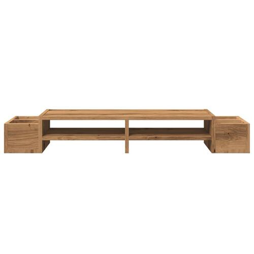 Skærmholder med opbevaring 100x27x15 cm konstrueret træ kunsteg
