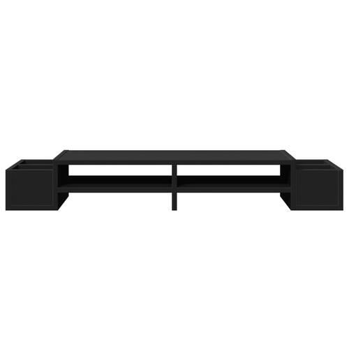 Skærmholder med opbevaring 100x27x15 cm konstrueret træ sort