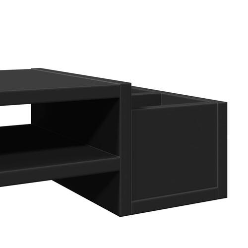 Skærmholder med opbevaring 100x27x15 cm konstrueret træ sort