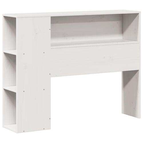 Seng med reol uden madras 75x190 cm massivt fyrretræ hvid