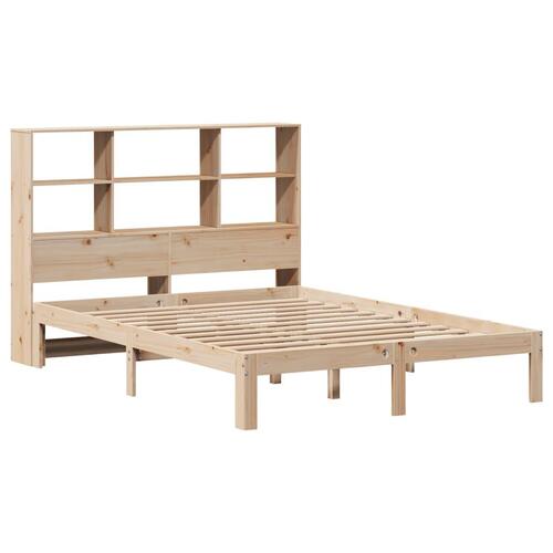 Seng med reol uden madras 140x190 cm massivt fyrretræ
