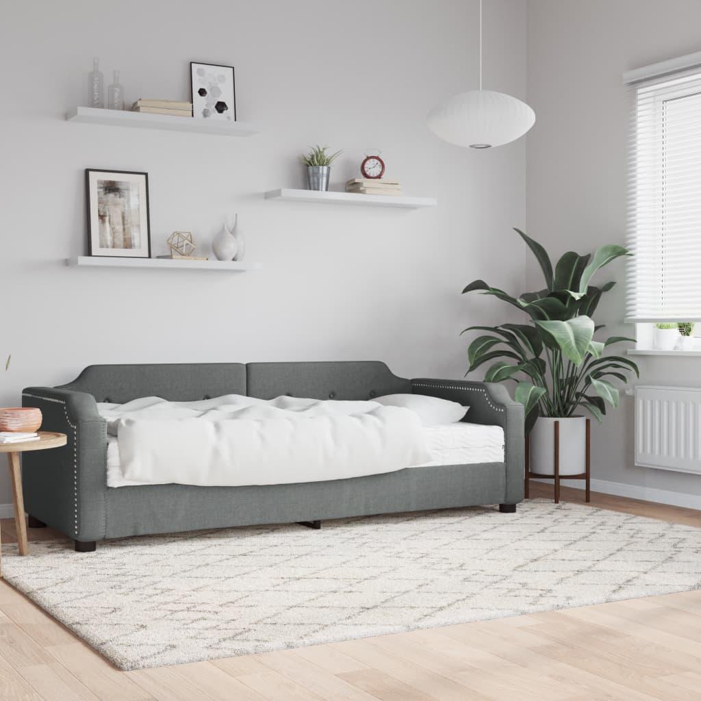 Daybed med madras 100x200 cm stof mørkegrå
