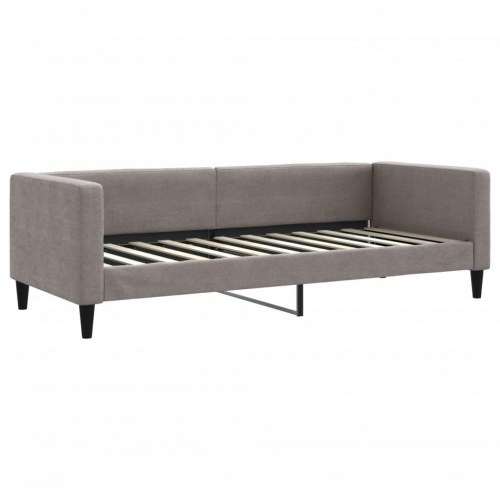 Daybed 80×200 cm i stof - gråbrun sovesofa med lamelbund