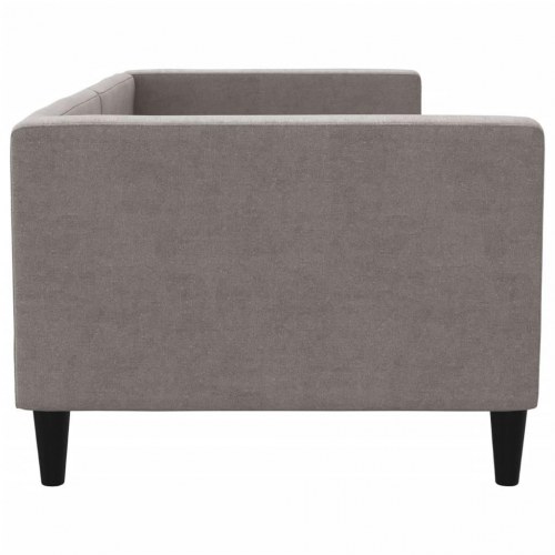 Daybed 80×200 cm i stof - gråbrun sovesofa med lamelbund