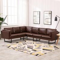 Hjørnesofa kunstlæder brun
